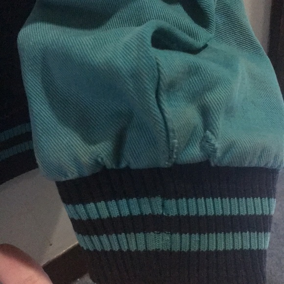 Teal and black denim varsity jacket - Picture 4 of 4